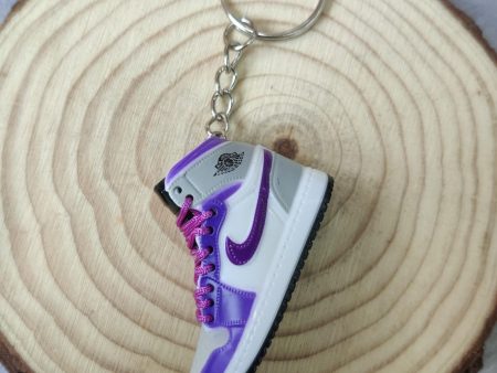 3D Sneaker Keychain - Grey Purple Hot on Sale