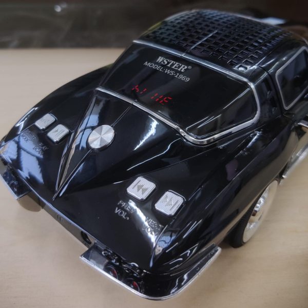 WS - 1969 Music Wireless Car Bluetooth Speaker  With Working Headlights - Black Online now