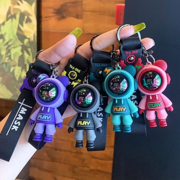 Astronaut Silicon Keychain With Bagcharm And Strap (Choose From Drop Down Menu) Hot on Sale