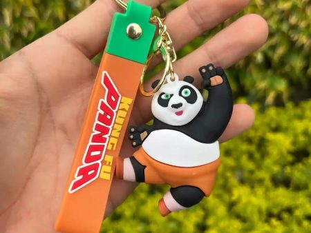 Cute Panda 3D Silicon Keychain With Bagcharm and Strap For Discount