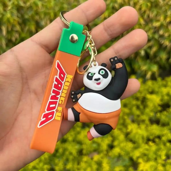 Cute Panda 3D Silicon Keychain With Bagcharm and Strap For Discount