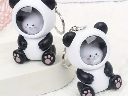 Bear In Panda Cosplay 3D Keychain With Light (Random Bear will be provided) Hot on Sale