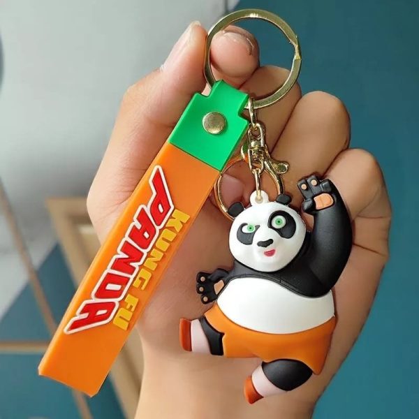 Cute Panda 3D Silicon Keychain With Bagcharm and Strap For Discount