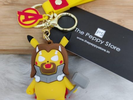 Pikachu Cosplay Version 3D Silicon Keychains with Bagcharm and Strap (Select From Drop Down Menu) Online now