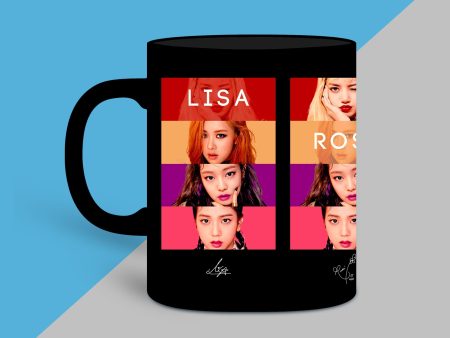 Black Pink Photo Collage Black Mug Cheap