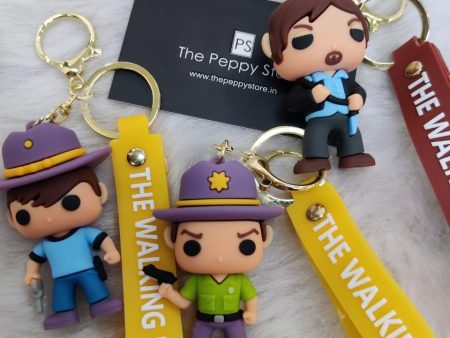 The Walking Dead 3D Silicon Keychains With Bagcharm and Strap (Select From Drop Down) For Discount