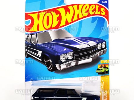 70 Chevelle SS Wagon #111 blue - 2022 Hot Wheels Fashion