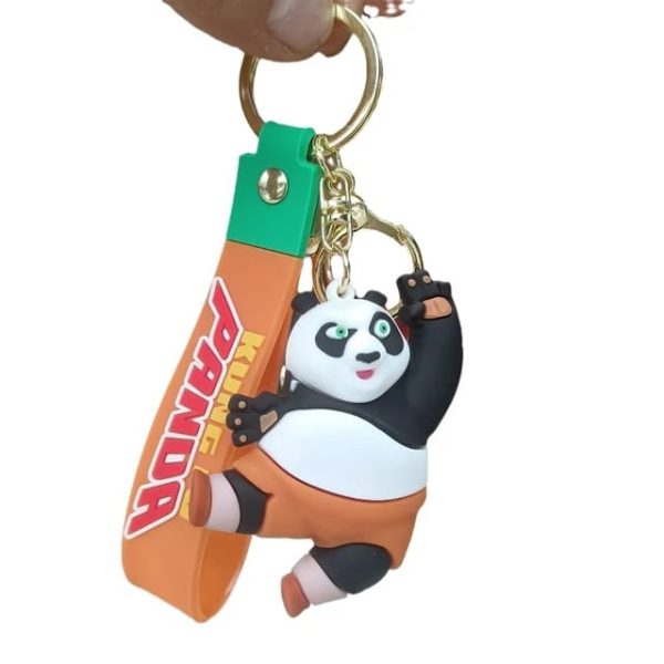 Cute Panda 3D Silicon Keychain With Bagcharm and Strap For Discount