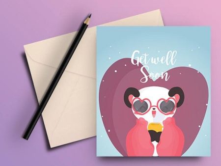 Cute Cat Get Well Soon Greeting Card For Cheap