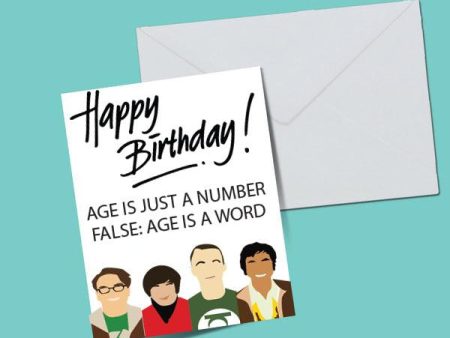 Big Bang Birthday Card - Age Is Just A Number on Sale