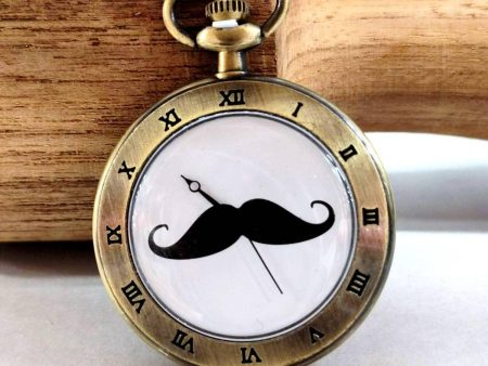 Moustache Pocket Watch with Keychain Supply