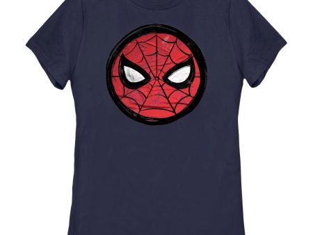 Women s Marvel Spider-Man Beyond Amazing SPIDEY SKETCH CIRCLE T-Shirt Online Hot Sale