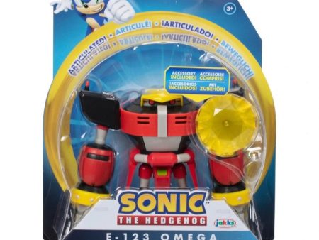 Jakks Sonic 4  Inch Articulated Figure Wave 7 E-123 Omega with Yellow Chaos Emerald Accessory Hot on Sale