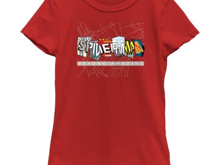 Girl s Marvel Spider-Man Beyond Amazing COMIC CLIPPINGS BEYOND T-Shirt Sale