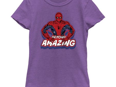 Girl s Marvel Spider-Man Beyond Amazing SPIDEY POSE BEYOND T-Shirt on Sale