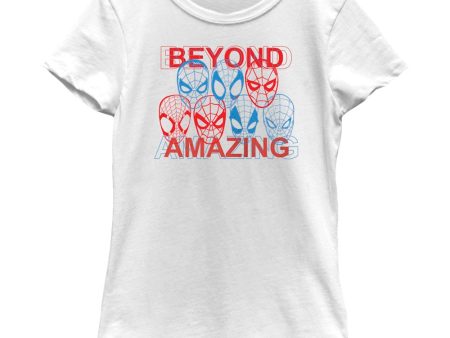 Girl s Marvel Spider-Man Beyond Amazing SPIDEY MASKS AMAZING T-Shirt Sale