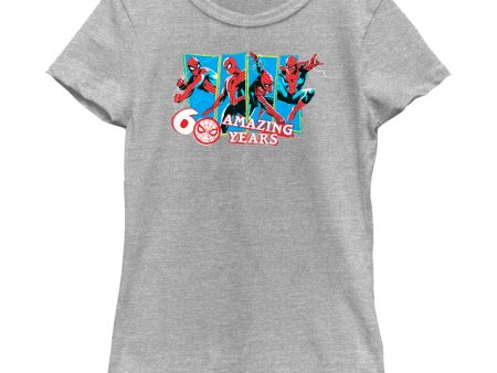 Girl s Marvel Spider-Man Beyond Amazing 60 AMAZING YEARS T-Shirt Cheap