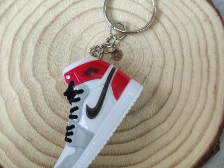 3D Sneaker Keychain - Grey Red on Sale