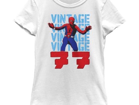 Girl s Marvel Spider-Man Beyond Amazing VINTAGE 77 SPIDEY T-Shirt Discount