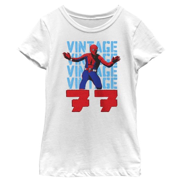 Girl s Marvel Spider-Man Beyond Amazing VINTAGE 77 SPIDEY T-Shirt Discount