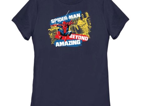 Women s Marvel Spider-Man Beyond Amazing SPIDERMAN CITY SWING T-Shirt Online Hot Sale