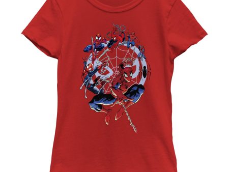 Girl s Marvel Spider-Man Beyond Amazing SPIDEY CIRCLE EVOLUTION T-Shirt Online Sale