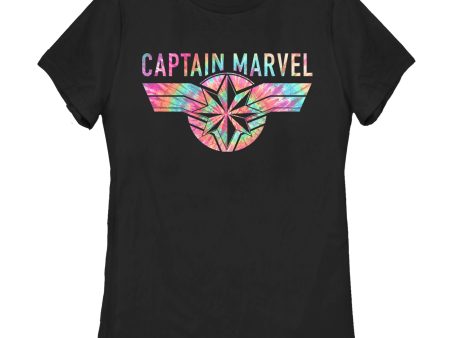 Women s Marvel Tie-Dye Captain Logo T-Shirt For Sale