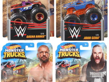 4 x Monster Truck Set - WWE Hot Wheels Monster Trucks Cheap