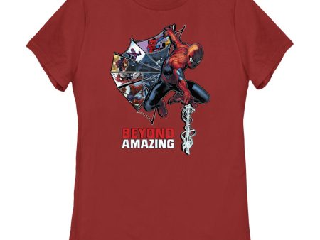 Women s Marvel Spider-Man Beyond Amazing WEB COMIC HALF T-Shirt Sale