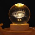 3D Crystal Galaxy Warm Led with Wood Base on Sale