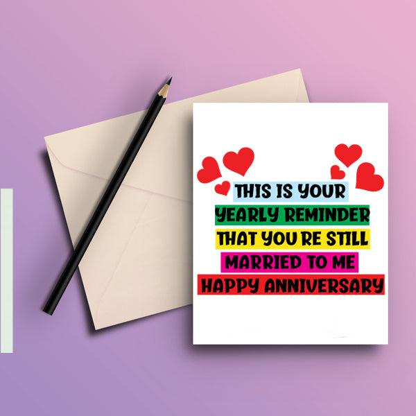 Yearly Reminder Anniversary Greeting Card Supply