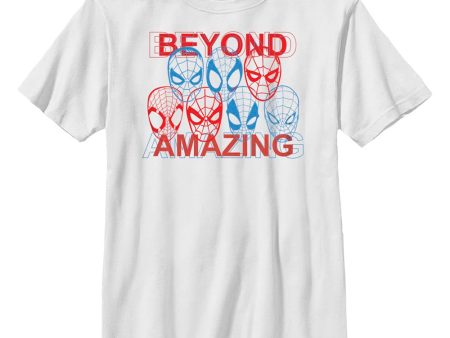 Boy s Marvel Spider-Man Beyond Amazing SPIDEY MASKS AMAZING T-Shirt Sale