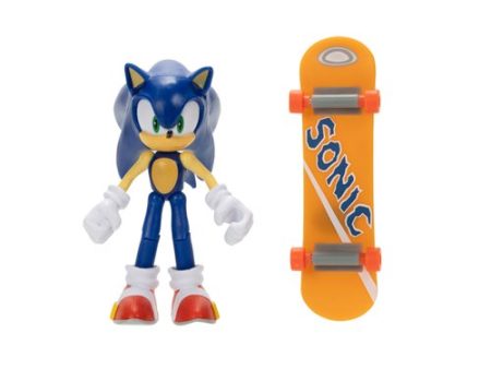 Jakks Sonic 4  Inch Articulated Sonic with Skateboard Figure Wave 13 Hot on Sale