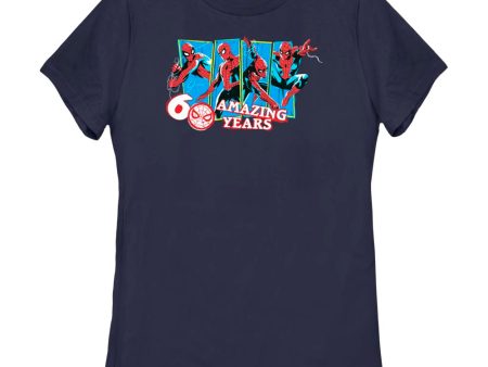 Women s Marvel Spider-Man Beyond Amazing 60 AMAZING YEARS T-Shirt on Sale