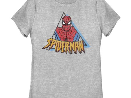 Women s Marvel SPIDERMAN TRIANGLE T-Shirt Cheap