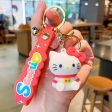 Cute Hello Kitty Cat 3D Silicon Keychain with Bagcharm and Strap (Choose From Drop Down) For Discount